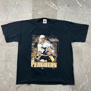 90s Vintage Pittsburgh Penguins Graphic Tee Mens 2XL XXL Mario Lemieux Hockey